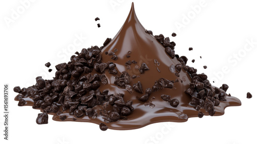 Chocolate Hershey’s Kiss with Chocolate Chips, cut out transparent