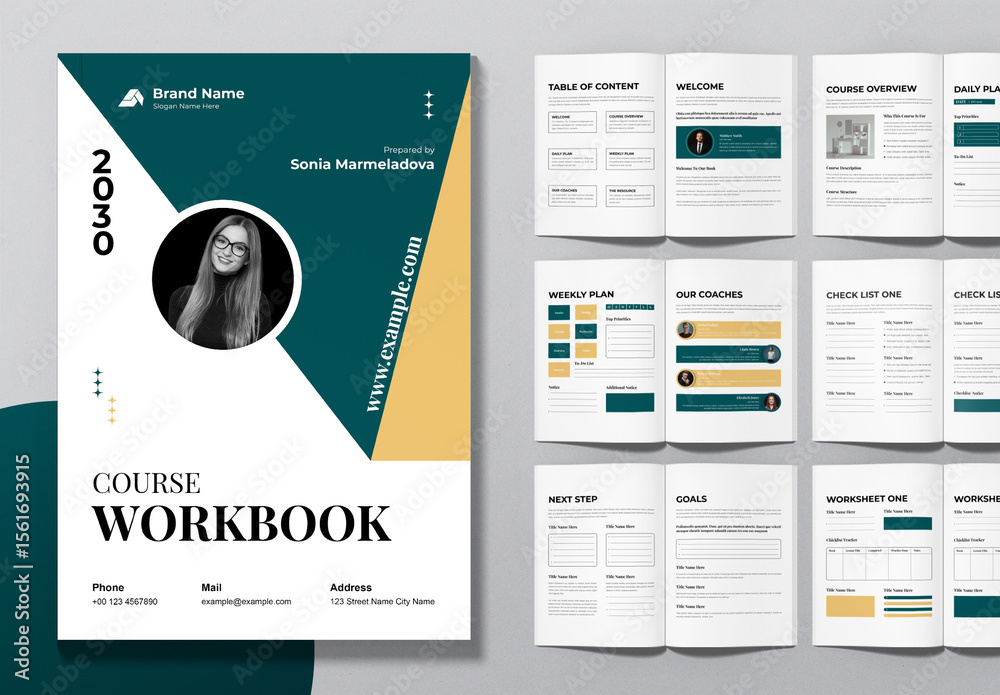 Course Work Book Layout Stock Template | Adobe Stock