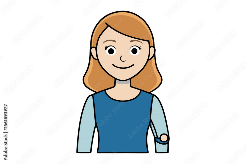 Smiling Woman: A cheerful woman, rendered in a modern graphic style, radiating a welcoming and approachable aura. Smiling Woman: A cheerful woman, rendered in a modern graphic style, radiating a welcoming and approachable aura.