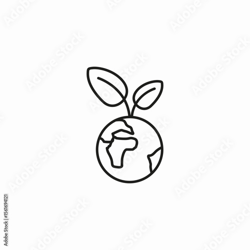 earth plant growth icon sign vector