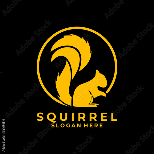 Elegant Squirrel animal logo design vector template