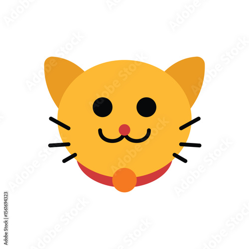 cat flat icon. stock illustration