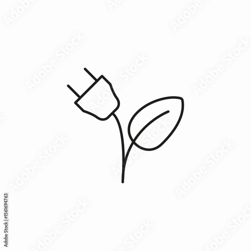 green energy plug icon sign vector