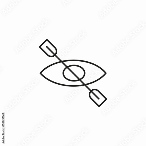 kayak paddle boat icon sign vector