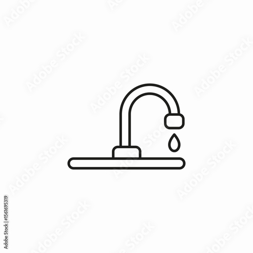 leaky counter faucet icon sign vector