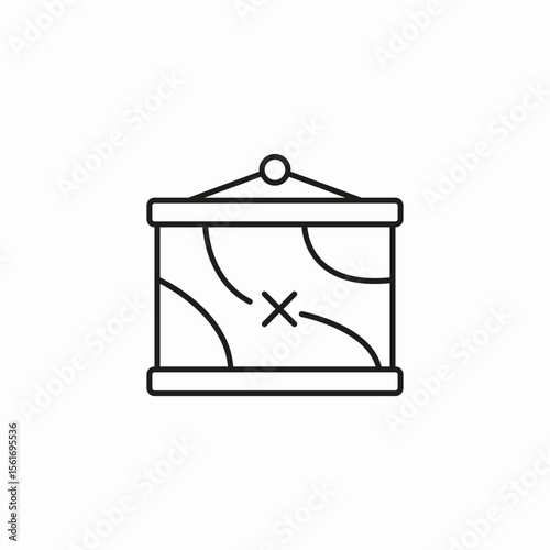 map on wall icon sign vector