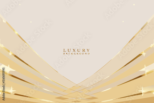 Elegant gold and cream abstract background with sparkling light effects