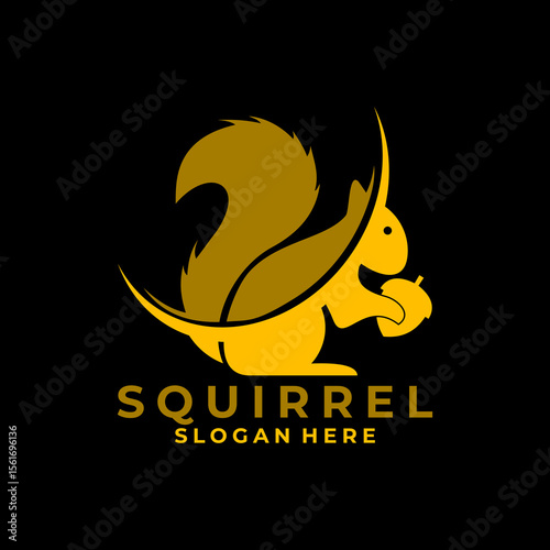 Squirrel Company logo design vector template