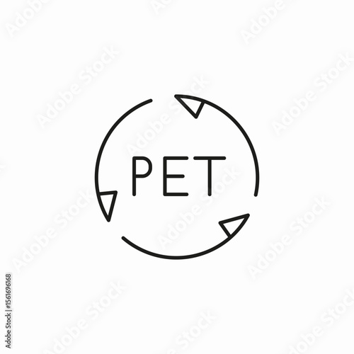 pet recycle plastic icon sign vector