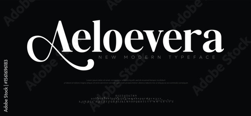 Aeloevera, Elegant modern style logo font alphabet. Typography sans serif fonts and logos decorative design concept. vector illustration