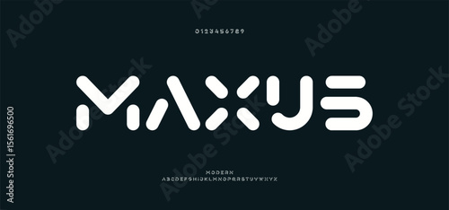 Maxus sport modern minimal logo alphabet font. creative typography sport, technology, fashion, brand, future logos fonts. vector illustration
