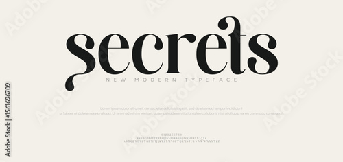 Secrets Modern Elegant alphabet font logo. Typography luxury wedding vintage logos. vector illustration
