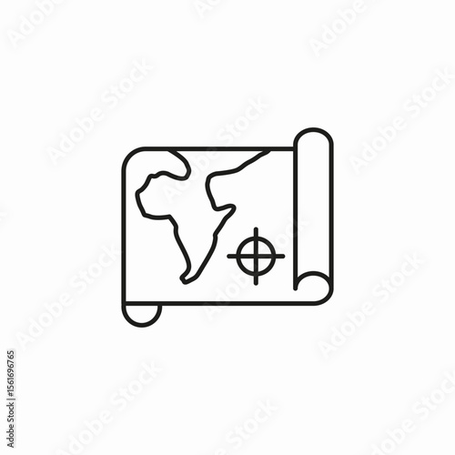 rolled world map icon sign vector