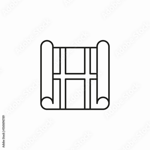 rolled up map icon sign vector