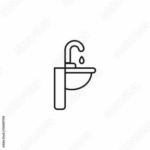 sink with leak icon sign vector
