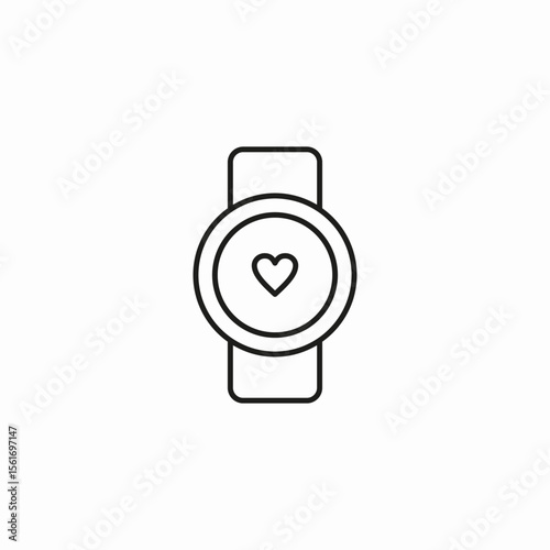 smartwatch heart rate icon sign vector