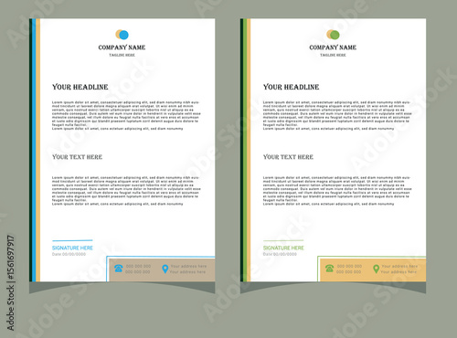 Sample text is for display only Corporate Letterhead template Design. Beautiful two color combination.