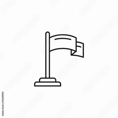 waving flag pole icon sign vector