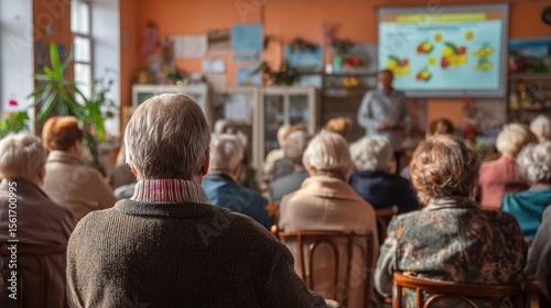 Senior Citizens Attentively Listening to a Presentation