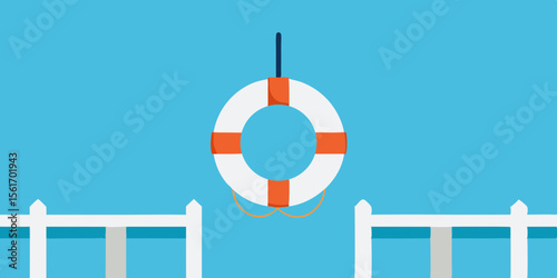 life buoy on the sea