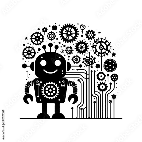 simple silhouette of Wires, gears, and smiles