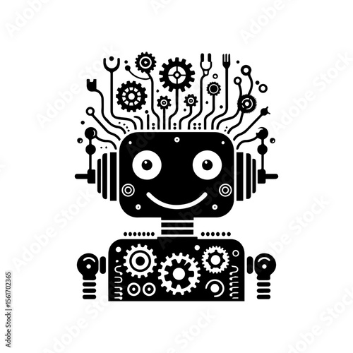 simple silhouette of Wires, gears, and smiles
