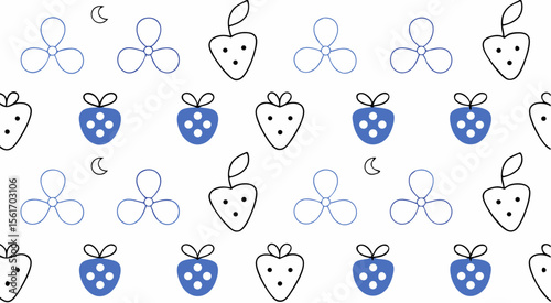 Cute adorable food's seamless pattern background vector design