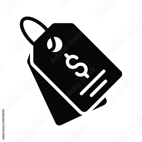 Easy to edit glyph icon of price tag, ready for premium use