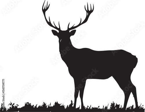 A sleek deer silhouette vector, a striking and elegant image