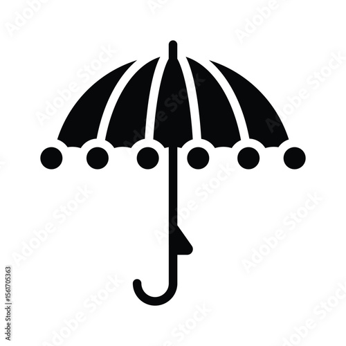Eye catchy glyph style icon showing fancy umbrella