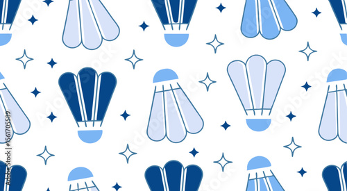 Cute adorable shuttlecock's seamless pattern background vector design