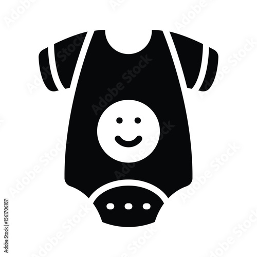 Visually appealing glyph style icon of baby romper