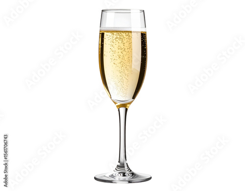 Elegant Champagne Glass Mockup on Transparent Background png