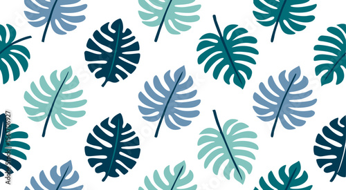 Cute adorable tropical leaf's seamless pattern background vector design