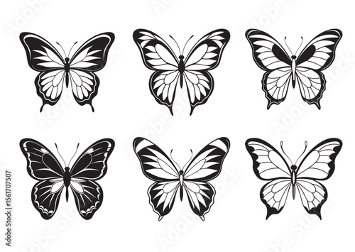 Butterfly Silhouette, Butterfly Vector Set