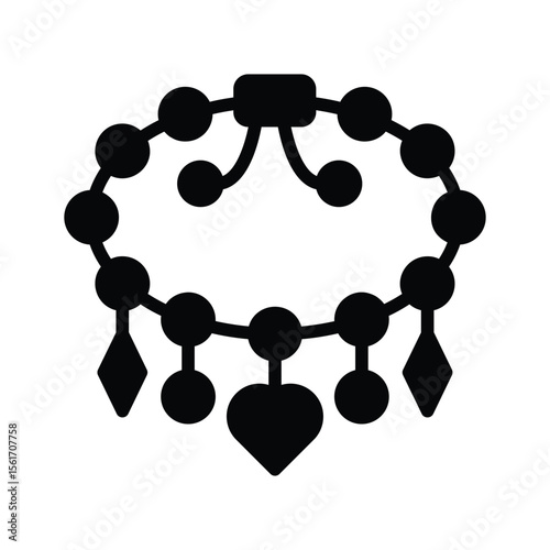 Grab this captivating glyph icon of charm bracelet