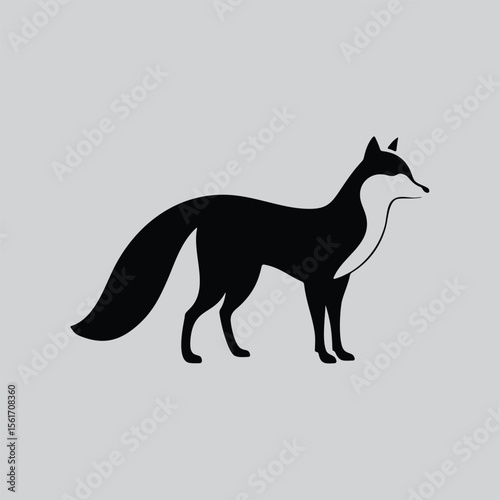 Fox Icon in Black Outline