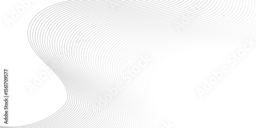 Abstract Technology Wave Lines – Digital Flow in Monochrome Gray and Black. Modern Curved Line Vector Background – White and Gray Futuristic Tech Pattern.
