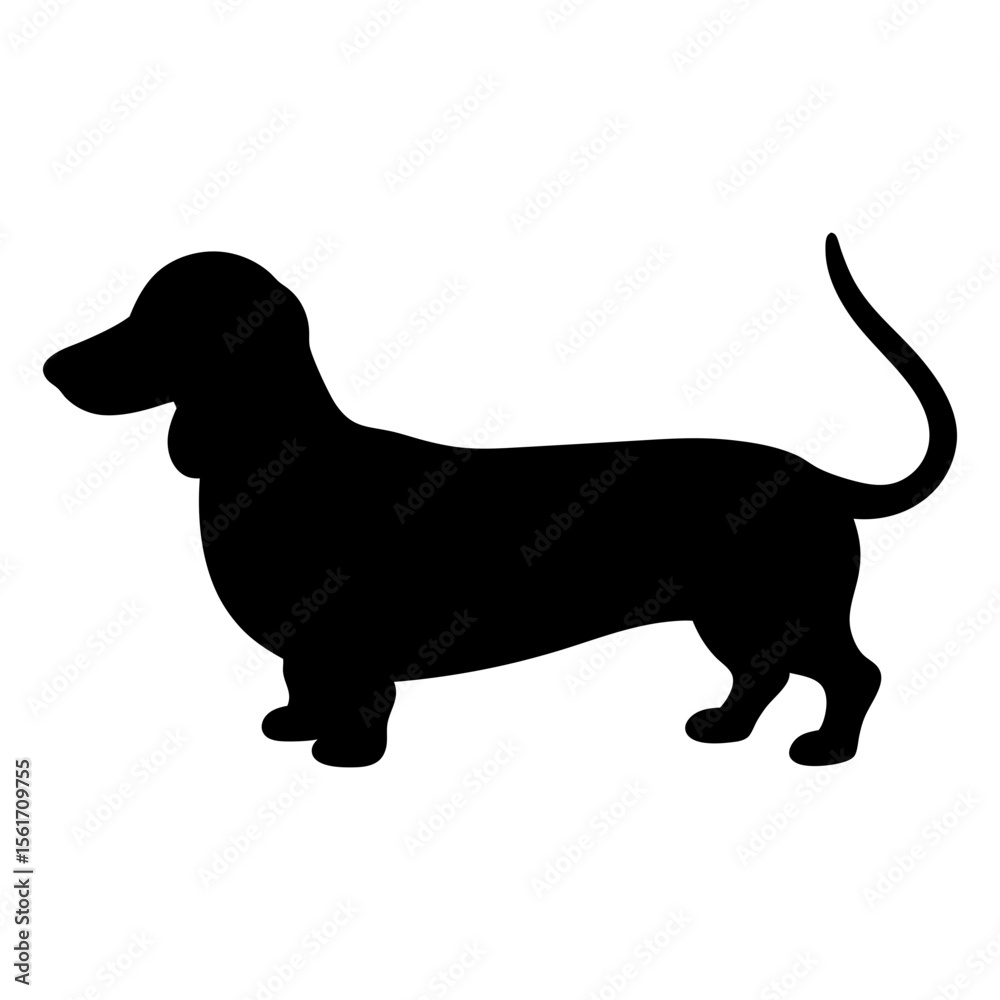 Dachshund silhouette vector, a black animal vector art design, and a silhouette of a dachshund dog isolated on a white background Dachshund silhouette vector, a black animal vector art design, and a silhouette of a dachshund dog isolated on a white background