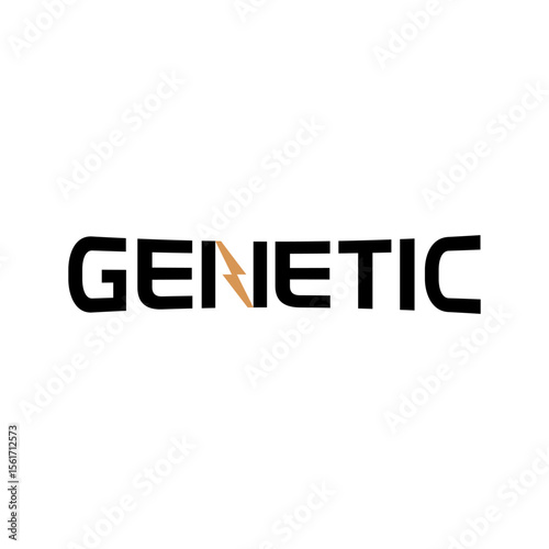A bold wordmark logo for "GENETIC" where the "N" is stylized as a golden lightning bolt, symbolizing innovation or power