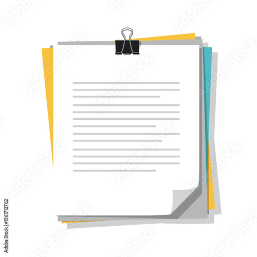Sheets of note papers sign business concept. Note paper pieces vector illustration on flat style.