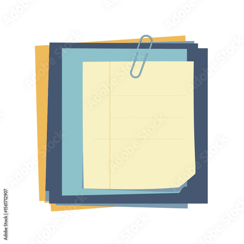 Sheets of note papers sign business concept. Note paper pieces vector illustration on flat style.