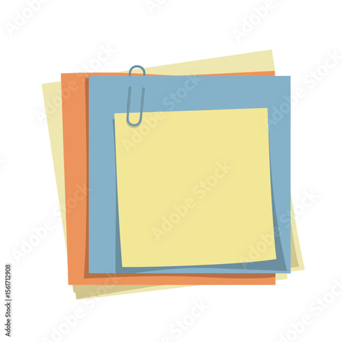 Sheets of note papers sign business concept. Note paper pieces vector illustration on flat style.