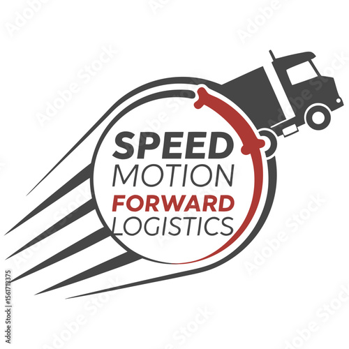 Speed Motion Forward Logistics Company Logo with Truck