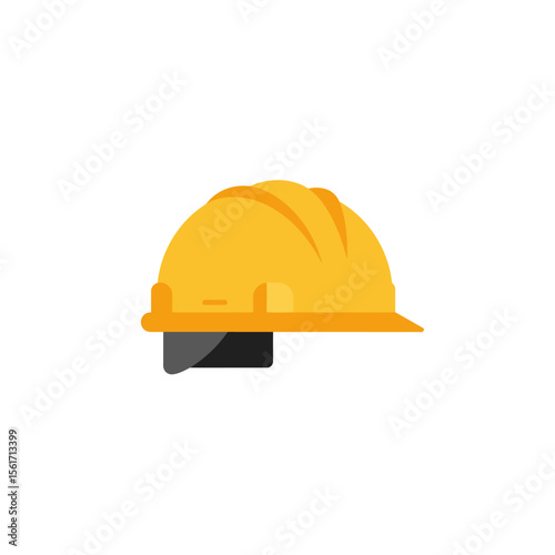 Construction helmet icon in flat style. Safety cap vector illustration
