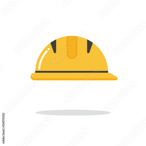Construction helmet icon in flat style. Safety cap vector illustration