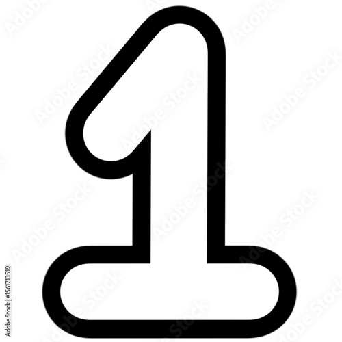 number one icon outline