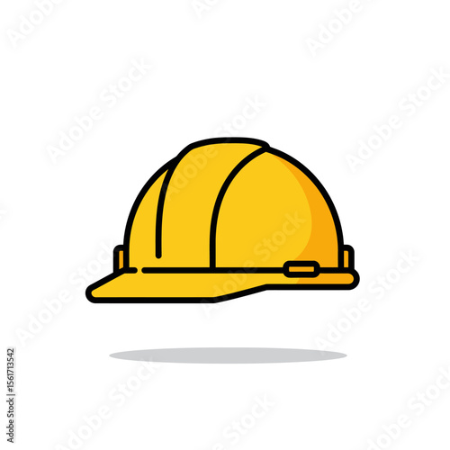 Construction helmet icon in flat style. Safety cap vector illustration