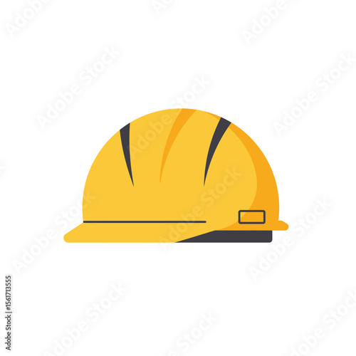 Construction helmet icon in flat style. Safety cap vector illustration