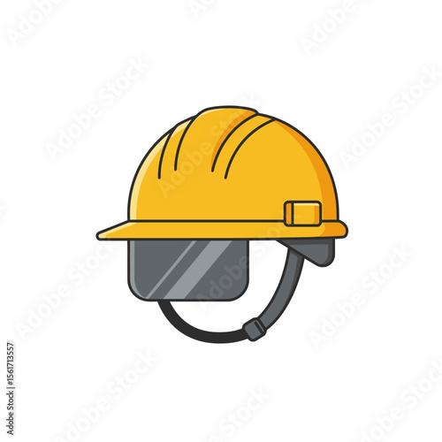 Construction helmet icon in flat style. Safety cap vector illustration